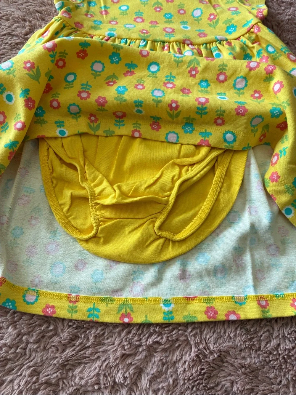 Gymboree Happy Rainbow Yellow Floral Knit Cap-Sleeve Dress